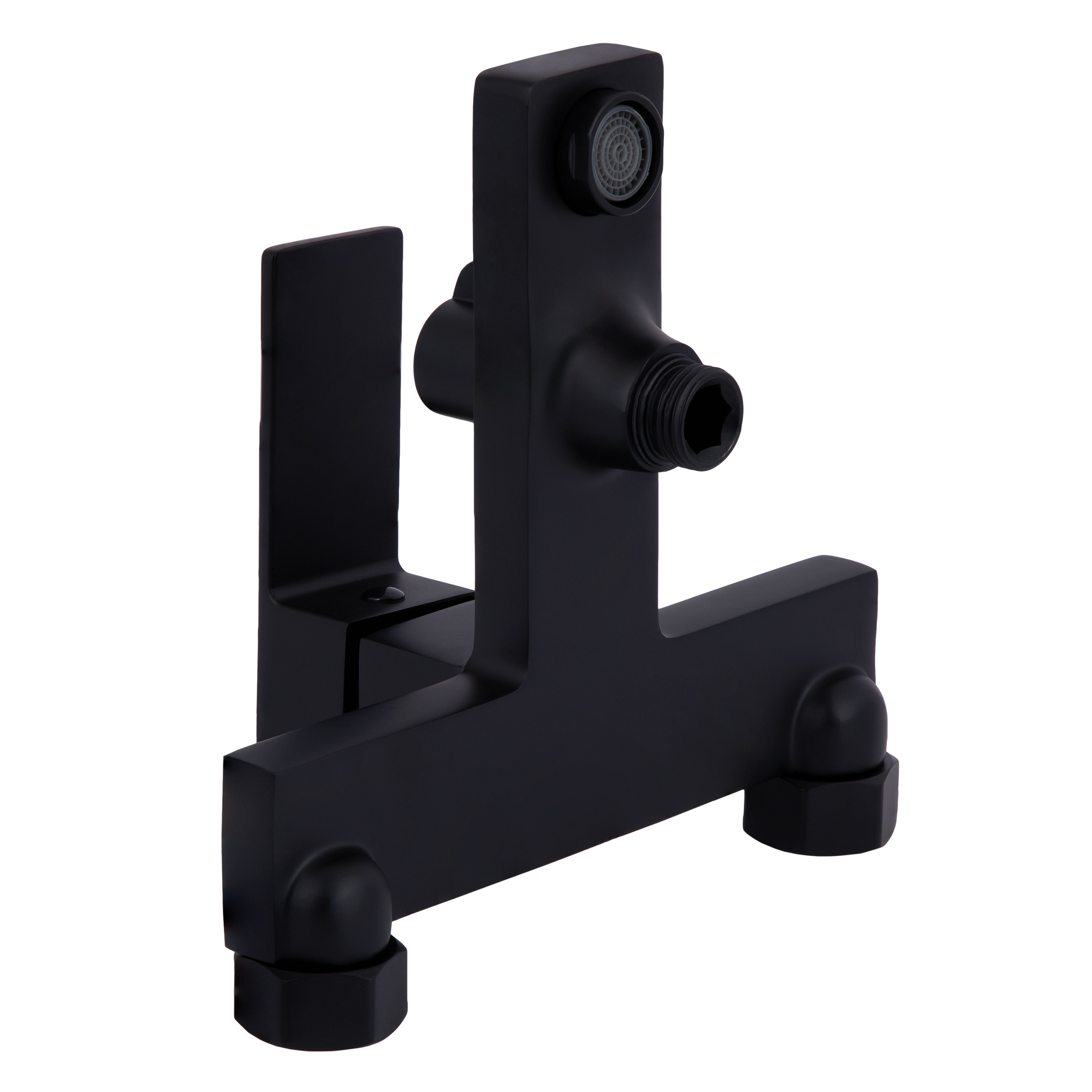 Змішувач для ванни Qtap Gemini (з душовим гарнітуром) Black Matt (QTGEM259BLM45682)