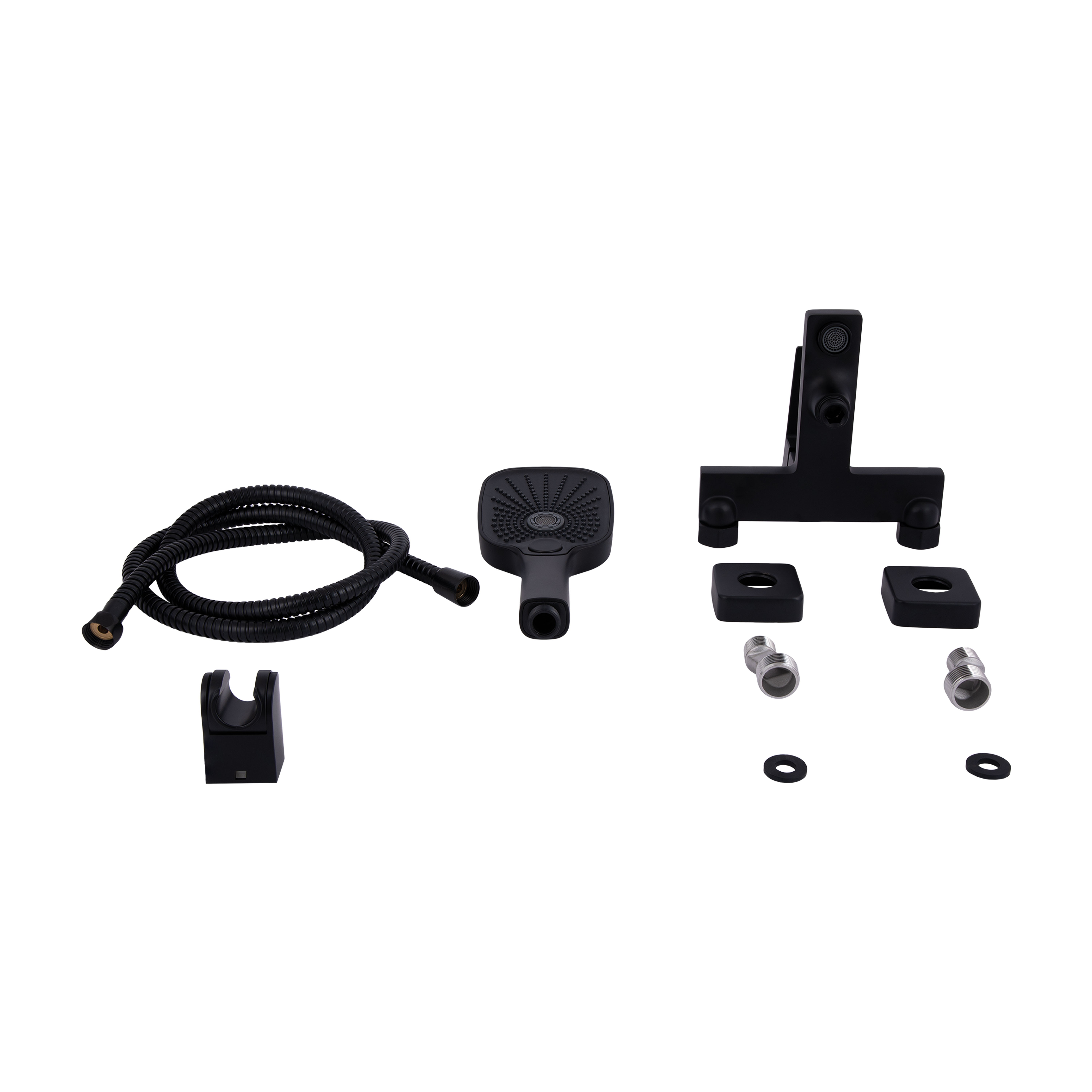 Змішувач для ванни Qtap Gemini (з душовим гарнітуром) Black Matt (QTGEM259BLM45682)