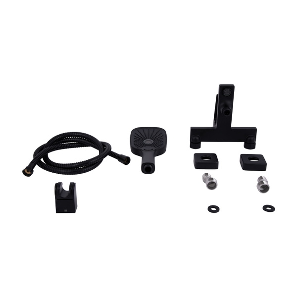 Змішувач для ванни Qtap Gemini (з душовим гарнітуром) Black Matt (QTGEM259BLM45682)