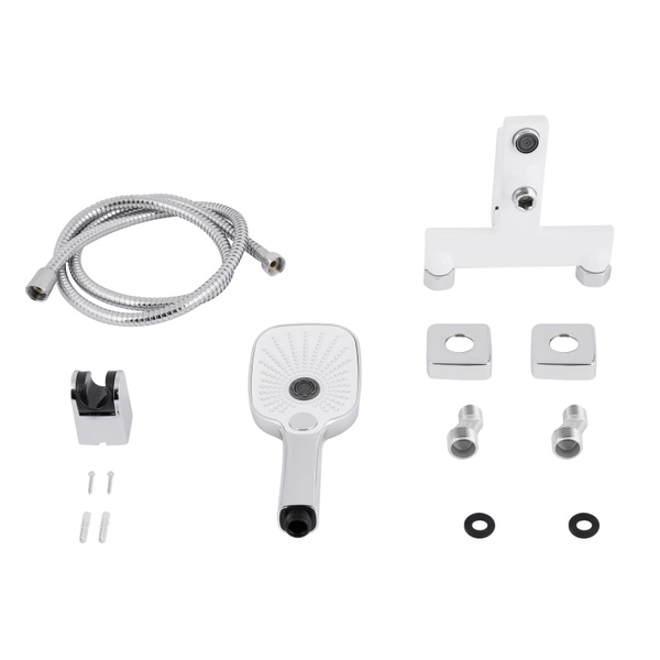 Змішувач для ванни Qtap Gemini (з душовим гарнітуром) Chrome/White (QTGEM259CRW45683)