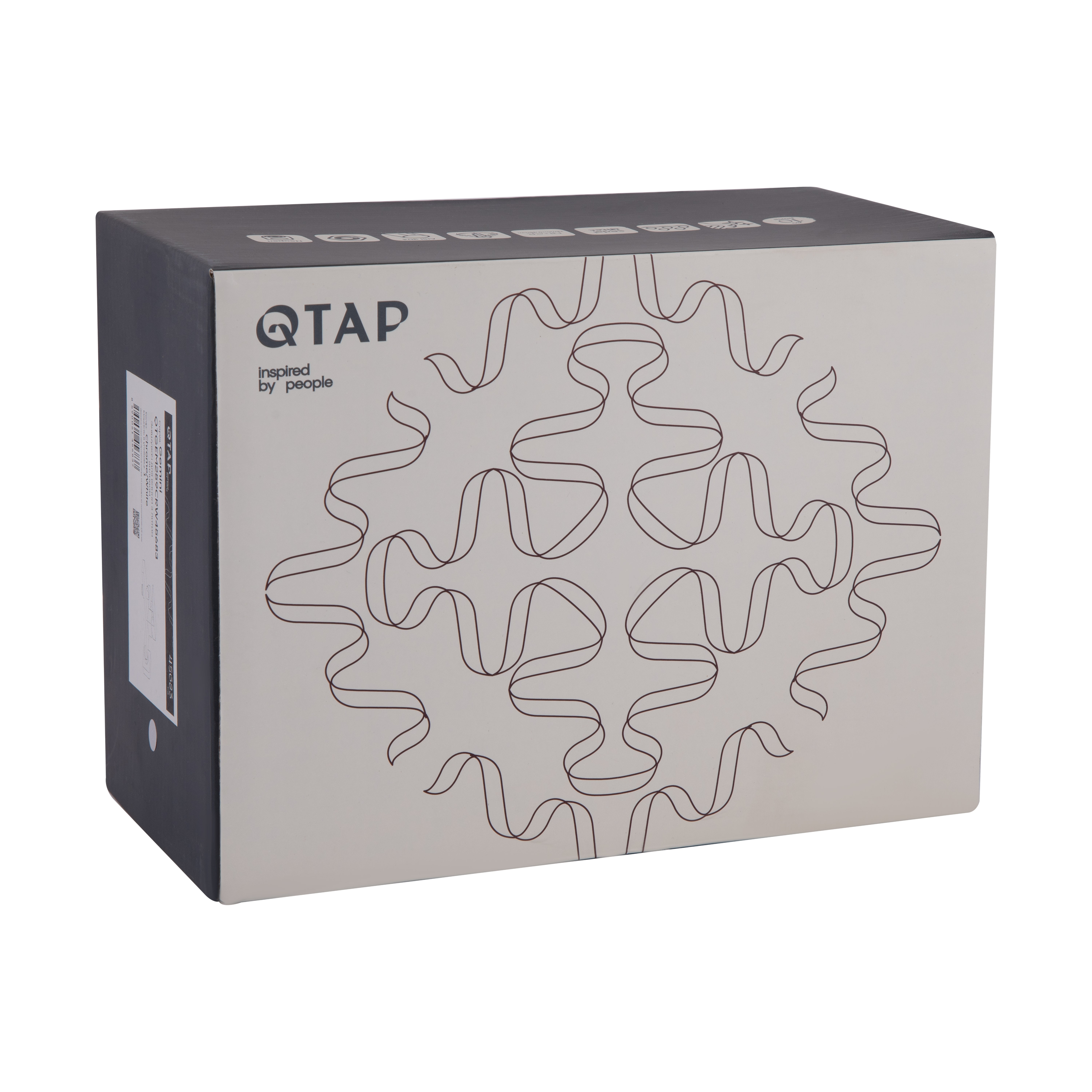 Змішувач для ванни Qtap Gemini (з душовим гарнітуром) Chrome/White (QTGEM259CRW45683)