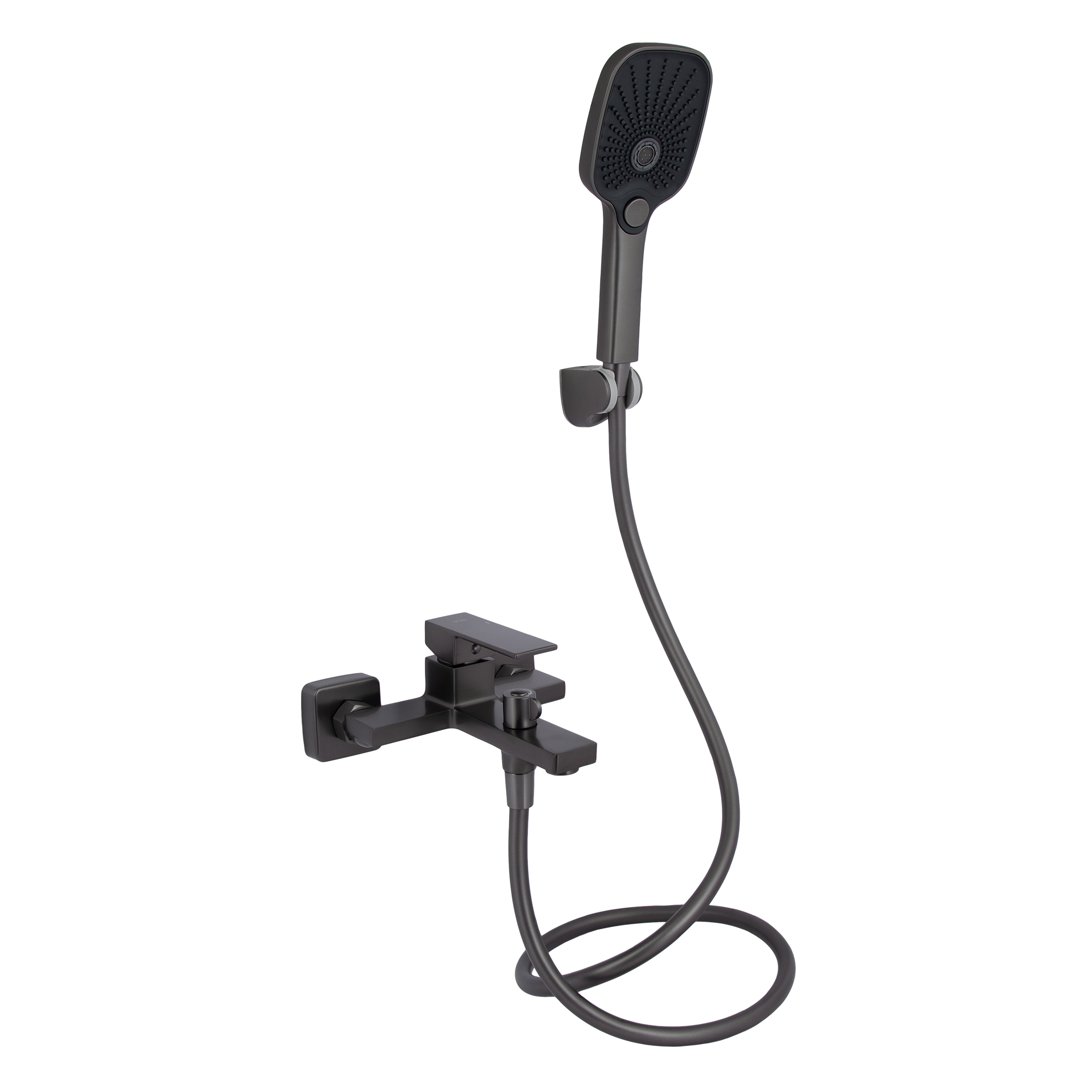 Змішувач для ванни Qtap Gemini (з душовим гарнітуром) Gunmetal Black PVD (QTGEM259GMB45684)