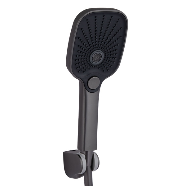 Змішувач для ванни Qtap Gemini (з душовим гарнітуром) Gunmetal Black PVD (QTGEM259GMB45684)