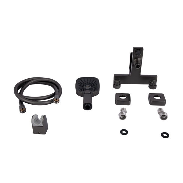 Змішувач для ванни Qtap Gemini (з душовим гарнітуром) Gunmetal Black PVD (QTGEM259GMB45684)