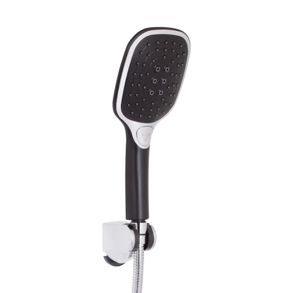 Змішувач для ванни Qtap Grand (з душовим гарнітуром) Chrome/Black (QTGRABCR006)