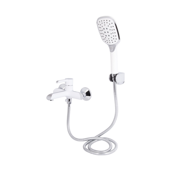 Змішувач для ванни Qtap Grand (з душовим гарнітуром) Chrome/White (QTGRAWCR006)