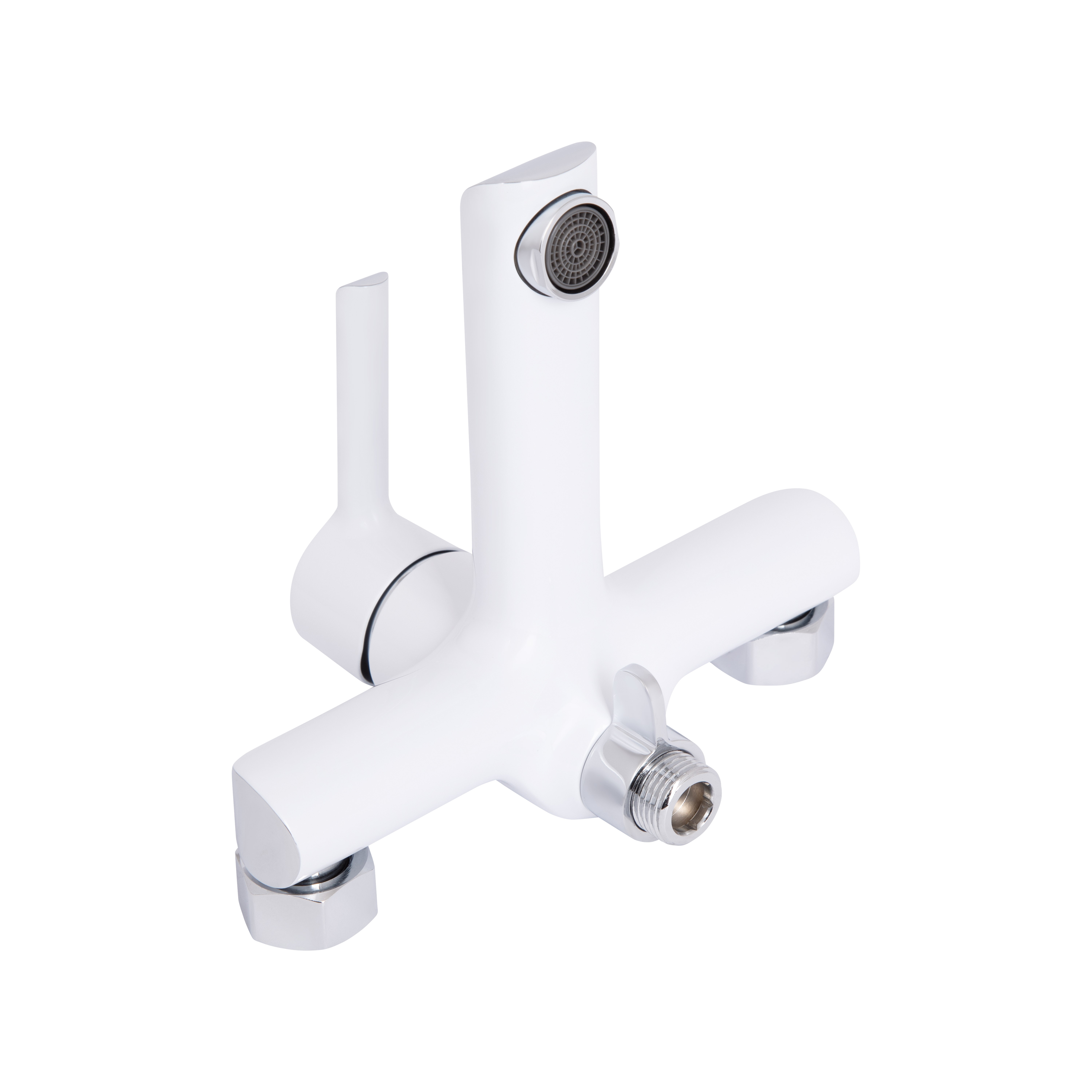 Змішувач для ванни Qtap Grand (з душовим гарнітуром) Chrome/White (QTGRAWCR006)