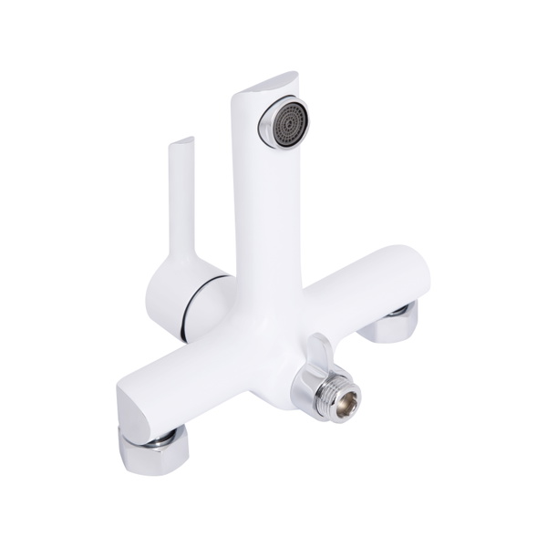 Змішувач для ванни Qtap Grand (з душовим гарнітуром) Chrome/White (QTGRAWCR006)