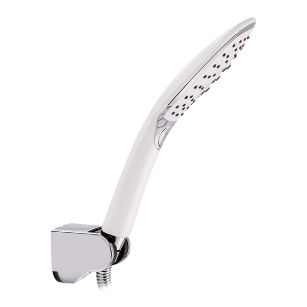 Смеситель для ванны Qtap Grand с поворотным изливом (c душевым гарнитуром) Chrome/White (QTGRAWCR005)