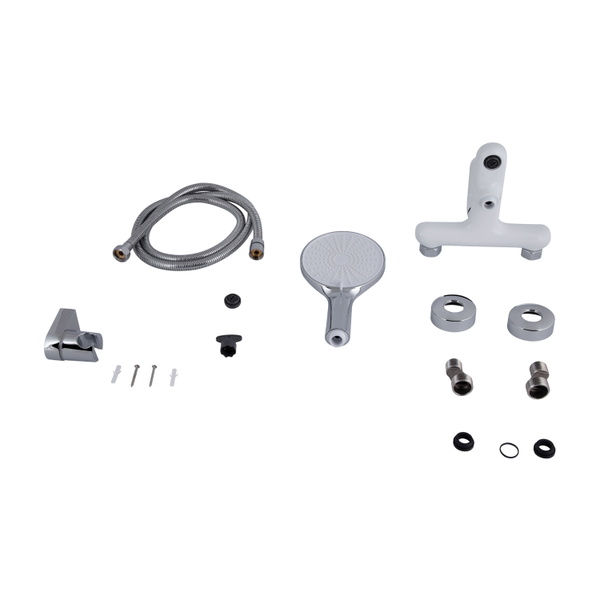 Змішувач для ванни Qtap Jay (з душовим гарнітуром) Chrome/White (QTJAY259CRW45553)