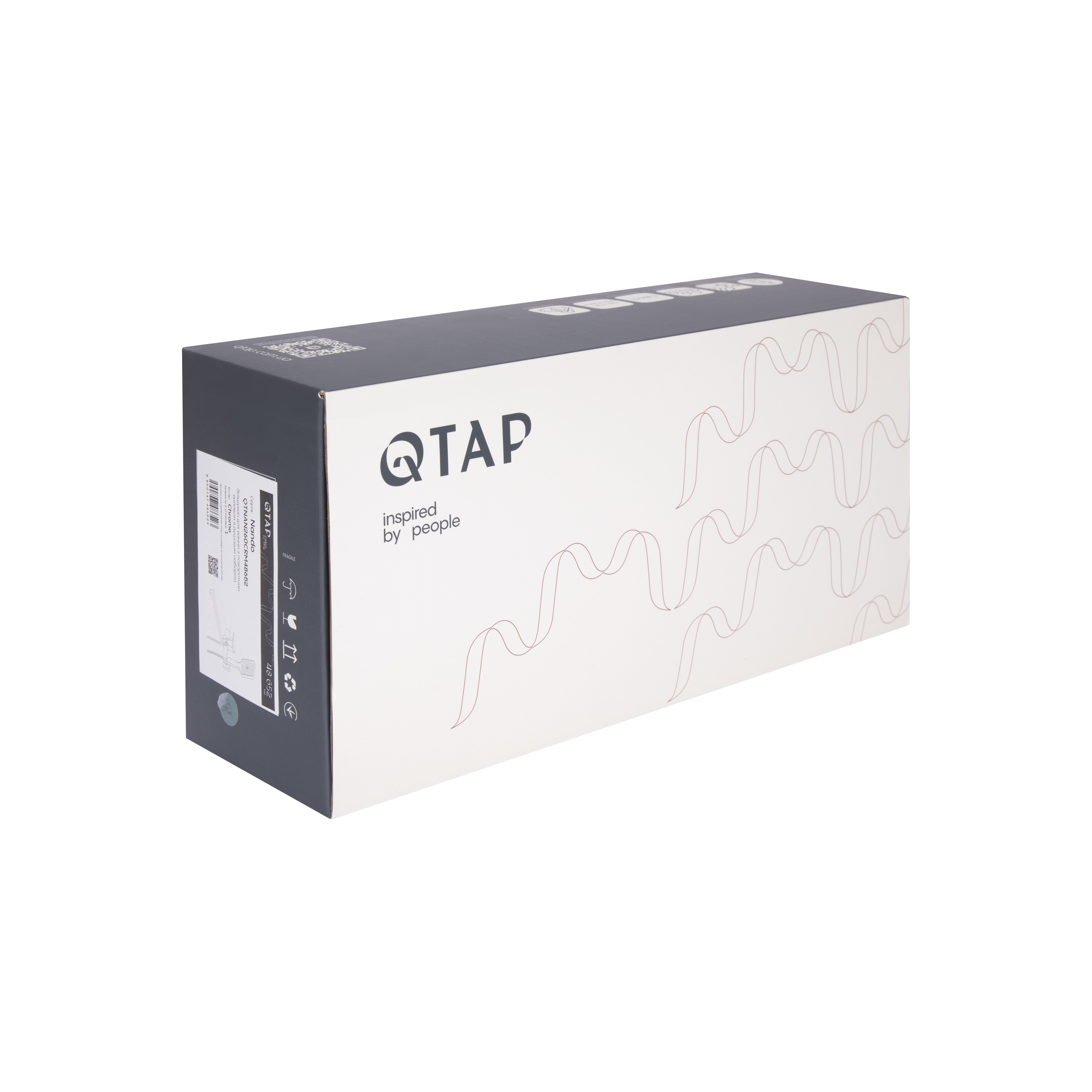 Смеситель для ванны с длинным поворотным изливом и душевым гарнитуром Qtap Nando Chrome (QTNAN260CRM48652)