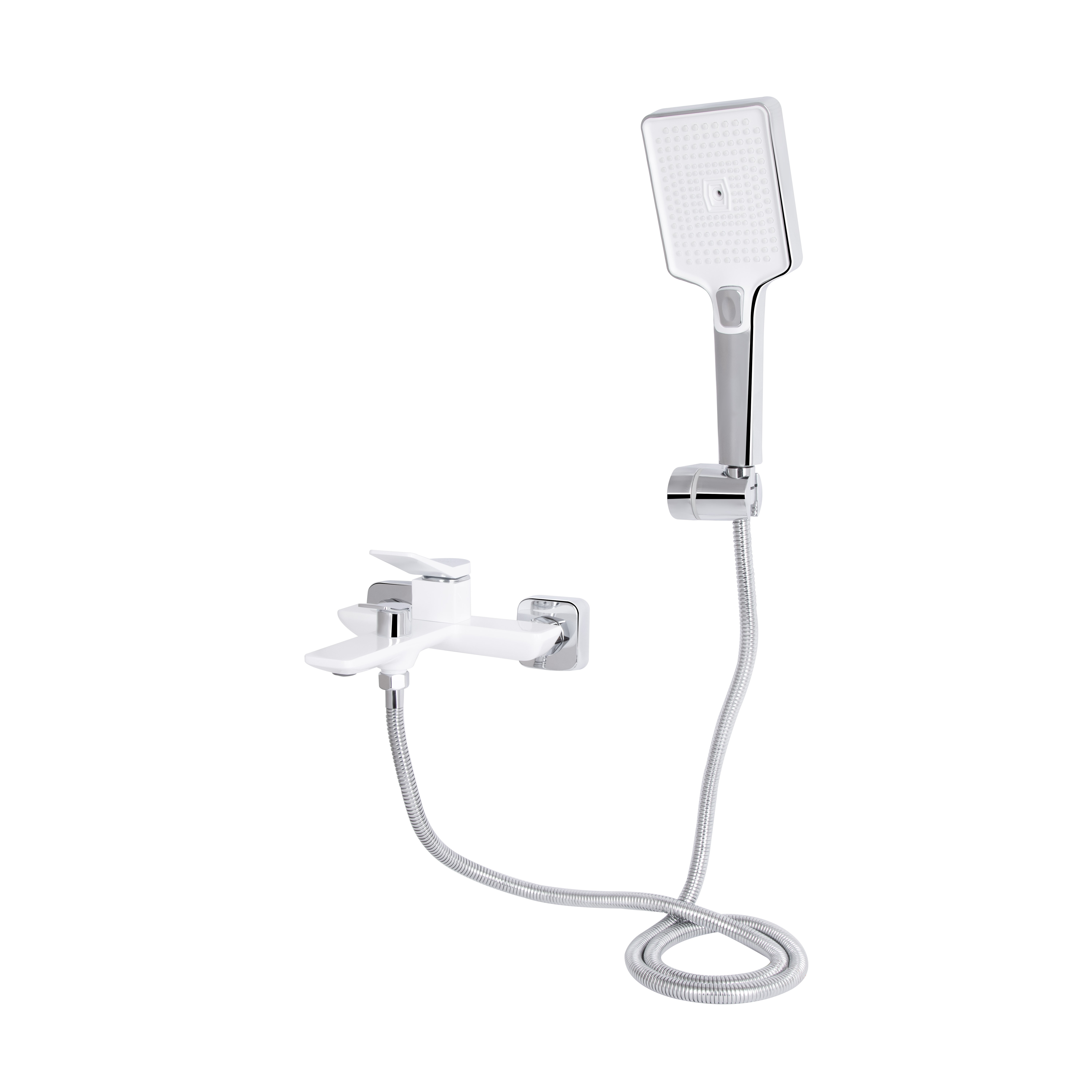 Змішувач для ванни Qtap Presto (з душовим гарнітуром) Chrome/White (QTPRE259CRW45579)