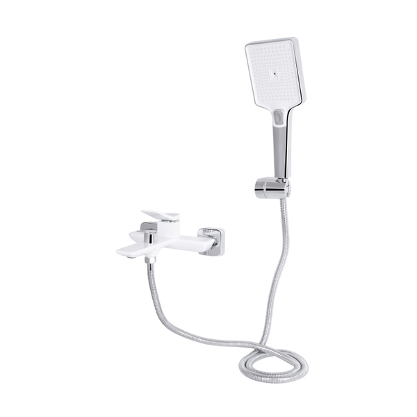 Змішувач для ванни Qtap Presto (з душовим гарнітуром) Chrome/White (QTPRE259CRW45579)
