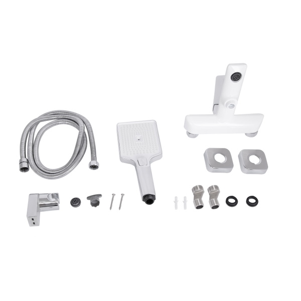 Змішувач для ванни Qtap Presto (з душовим гарнітуром) Chrome/White (QTPRE259CRW45579)