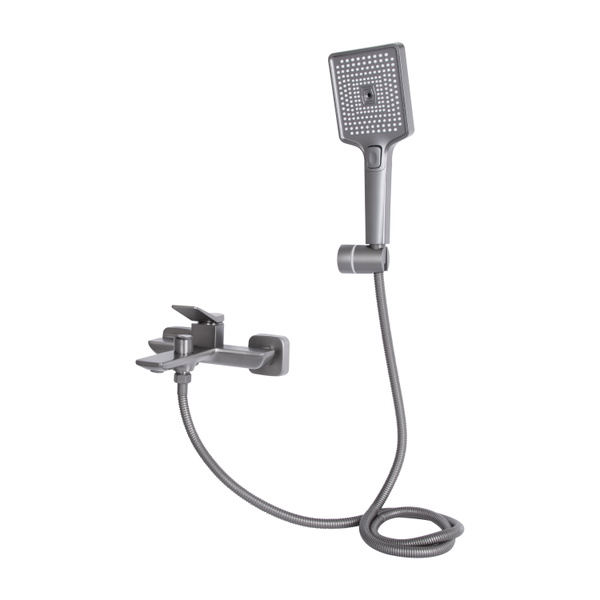 Змішувач для ванни Qtap Presto (з душовим гарнітуром) Gunmetal Black (QTPRE259GRP45584)