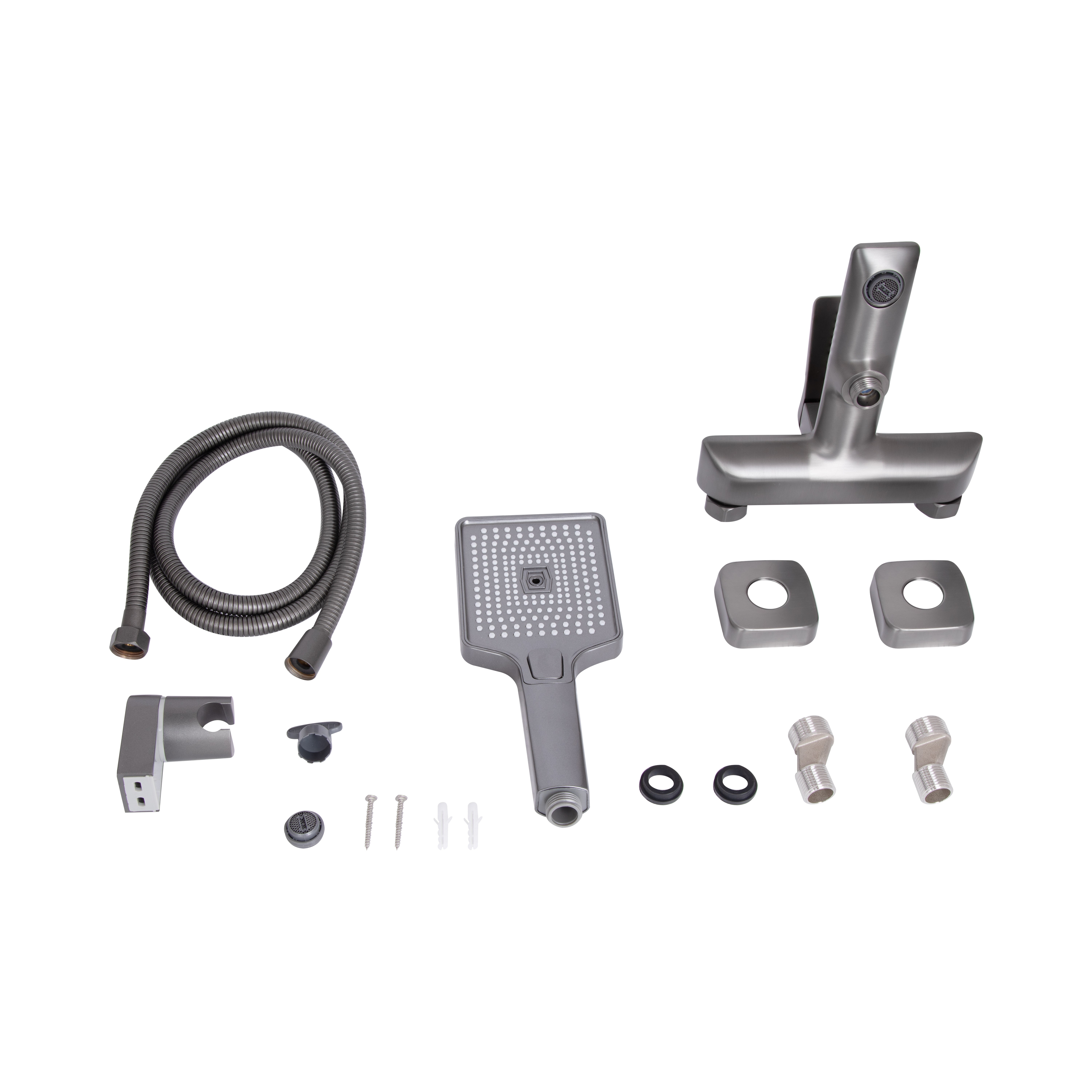 Змішувач для ванни Qtap Presto (з душовим гарнітуром) Gunmetal Black (QTPRE259GRP45584)