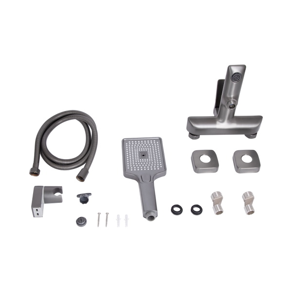 Змішувач для ванни Qtap Presto (з душовим гарнітуром) Gunmetal Black (QTPRE259GRP45584)