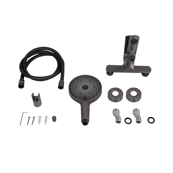 Смеситель для ванны Qtap Slavonice (c душевым гарнитуром) Gunmetal Black PVD (QTSLV259GMB48035)