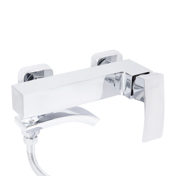 Смеситель для ванны Qtap Swan Cascada с поворотным изливом (c душевым гарнитуром) Chrome (QTSWA260CRM45565)
