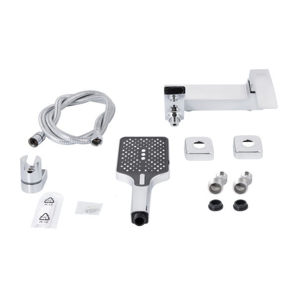 Смеситель для ванны Qtap Swan Cascada с поворотным изливом (c душевым гарнитуром) Chrome (QTSWA260CRM45565)