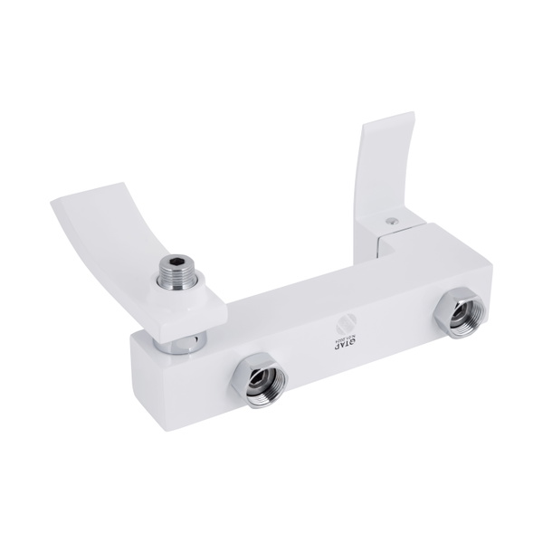 Змішувач для ванни Qtap Swan Cascada з поворотним виливом (з душовим гарнітуром) Chrome/White (QTSWA260CRW45569)