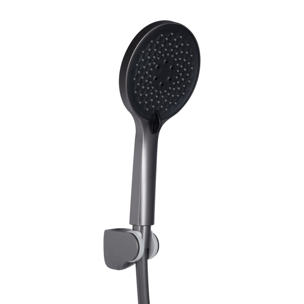 Смеситель для ванны Qtap Vlasta New (c душевым гарнитуром) Gunmetal Black PVD (QTVLA259GMB45643)