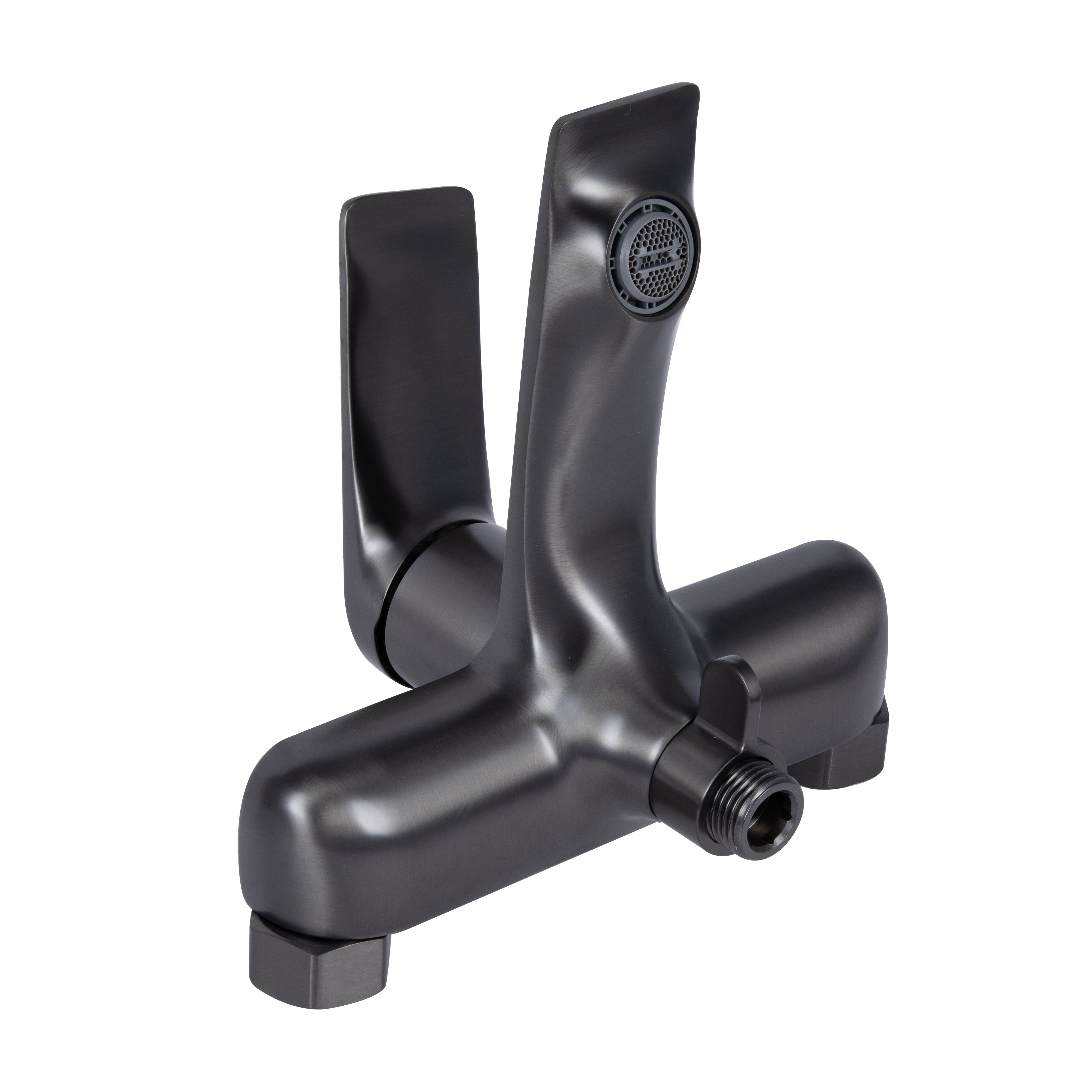 Змішувач для ванни Qtap Vlasta New (з душовим гарнітуром) Gunmetal Black PVD (QTVLA259GMB45643)