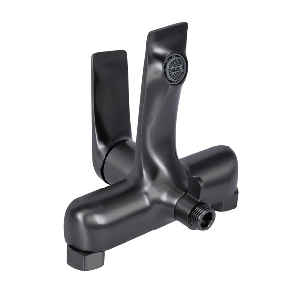 Смеситель для ванны Qtap Vlasta New (c душевым гарнитуром) Gunmetal Black PVD (QTVLA259GMB45643)