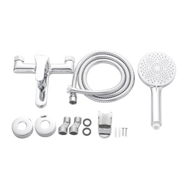 Змішувач латунний для ванни Lidz Astra 006 (з душовим гарнітуром) (k35) Chrome (LDAST006CRM48087)