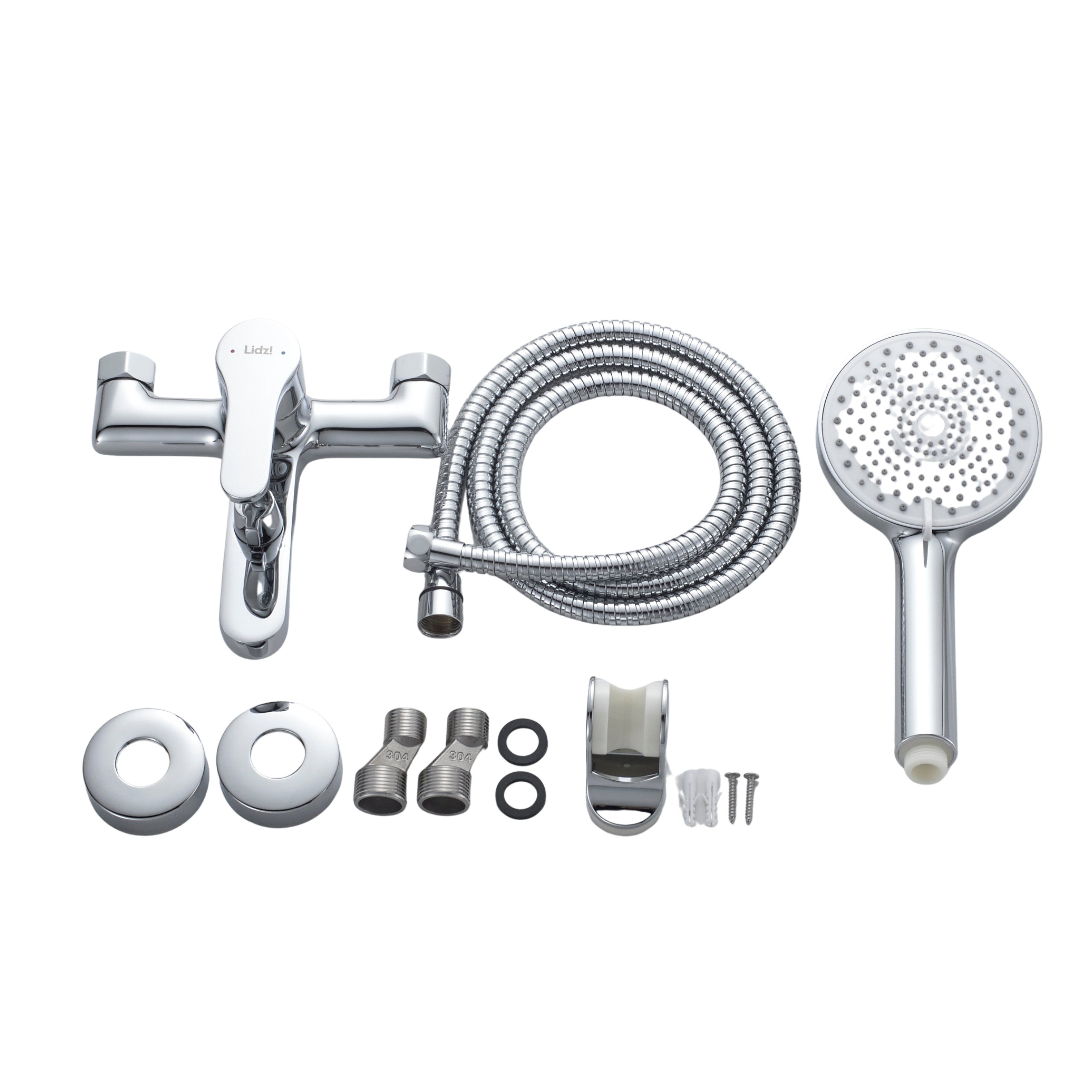 Змішувач латунний для ванни Lidz Astra 006 (з душовим гарнітуром) (k35) Chrome (LDAST006CRM48087)