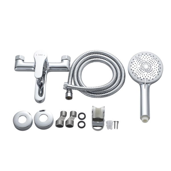Змішувач латунний для ванни Lidz Astra 006 (з душовим гарнітуром) (k35) Chrome (LDAST006CRM48087)
