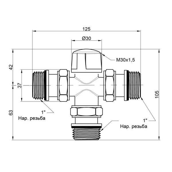 Зонний вентиль Icma 1" х 3 (№301)