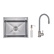 Акционный набор Lidz: мойка H6050H интегрированная Decor Honeycomb 2,5/0,5 мм LDH6050DEC48370 + Смеситель Aria для кухни с гибким изливом (k35) Grey