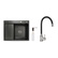 Акционный набор Lidz: Мойка H6350BL интегрированная крыло слева Brushed Black PVD 3,0/1,0 мм + Смеситель Aria для кухни с гибким изливом (k35) Black