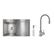 Акционный набор Lidz: Мойка H7849R интегрированная крыло справа Brushed Steel 3,0/1,0 мм + Смеситель Aria для кухни с гибким изливом (k35) Grey