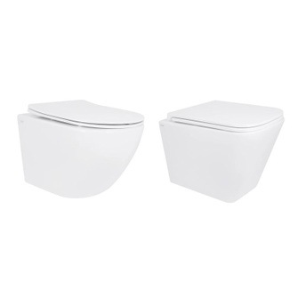 Акційний набір: Унітаз підвісний Jay Ultra Quiet QT07335177W 485 х 360 х 320 + Tern Ultra Quiet QT17332303ASW 490 x 365 x 325