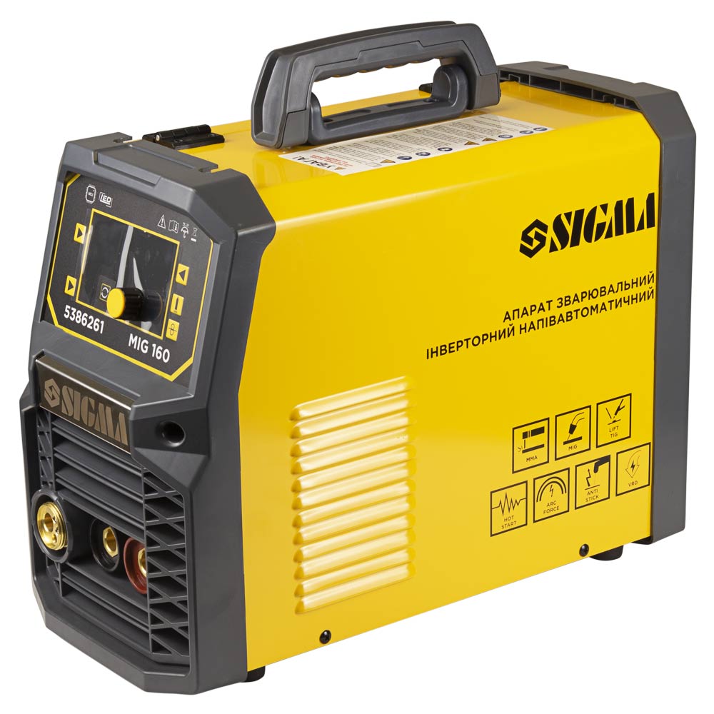 Апарат зварювальний Sigma інверторний напівавтомат МIG/MMA-160А електрод 4 мм дріт 0.8-1 мм LED