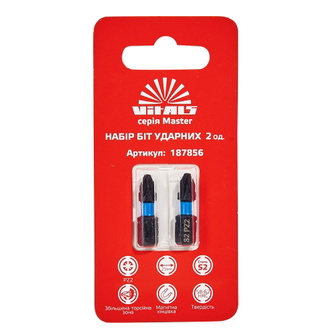 Биты ударные Vitals Master S2 PZ2 х 25 мм, 2 шт. Биты ударные Vitals Master S2 PZ2 х 25 мм, 2 шт.
