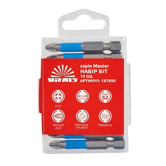 Биты Vitals Master S2 PZ2 х 50 мм, 10 шт. Биты Vitals Master S2 PZ2 х 50 мм, 10 шт.