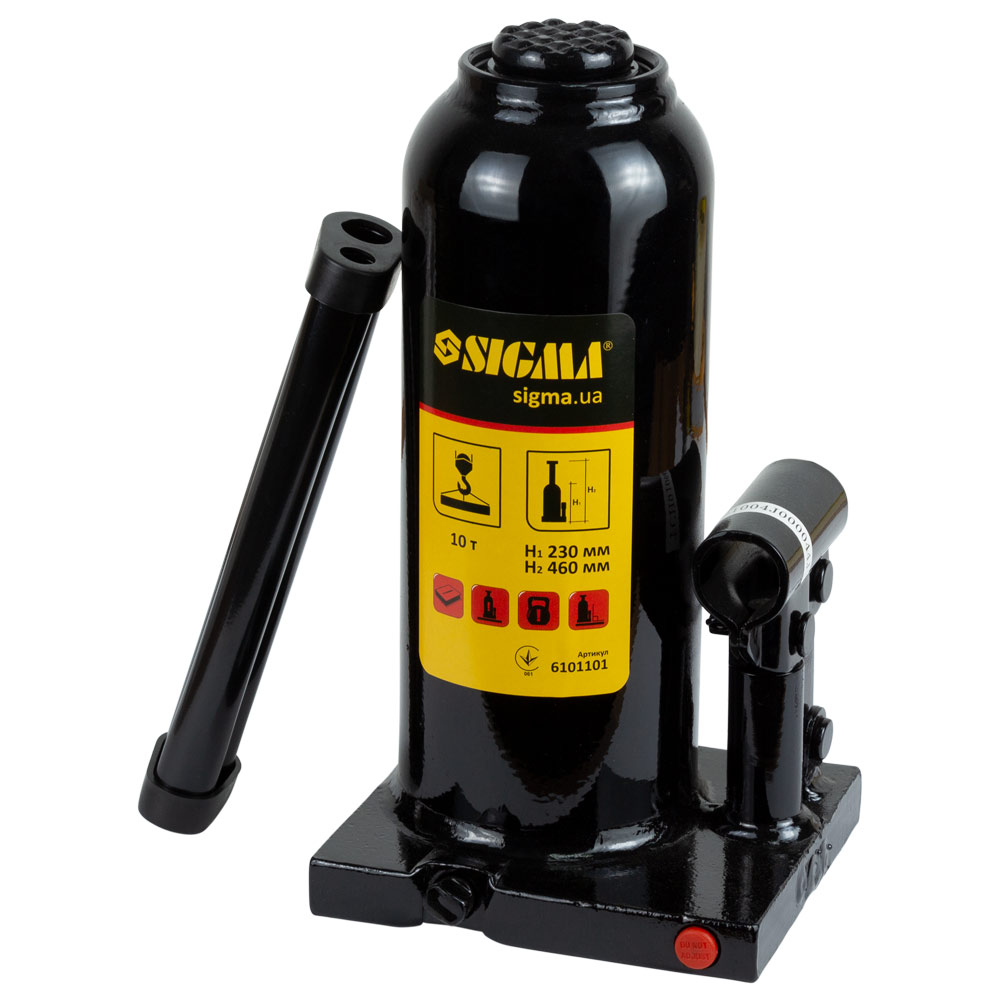 Домкрат Sigma гидравлический бутылочный 10т H 230-460 мм