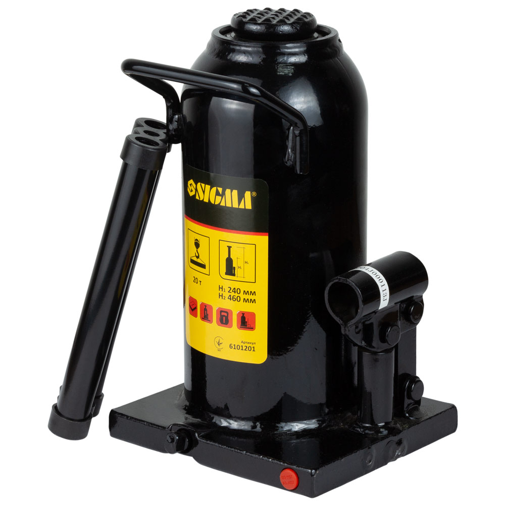 Домкрат Sigma гидравлический бутылочный 20т H 242-452 мм