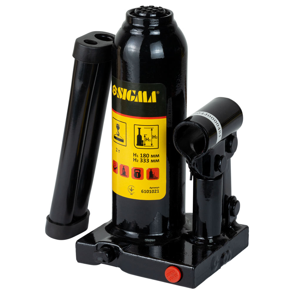Домкрат Sigma гидравлический бутылочный 2т H 180-333 мм