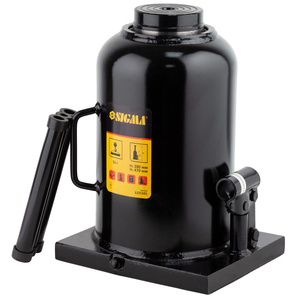 Домкрат Sigma гидравлический бутылочный 50т H 280-470 мм