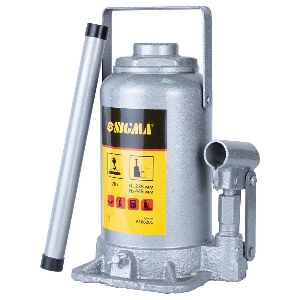 Домкрат Sigma Standard гидравлический бутылочный 20т H 235-445 мм