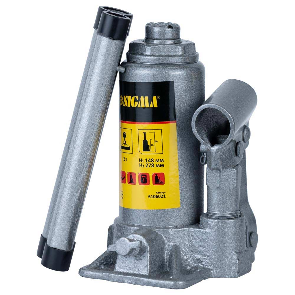 Домкрат Sigma Standard гидравлический бутылочный 2т H 148-278 мм