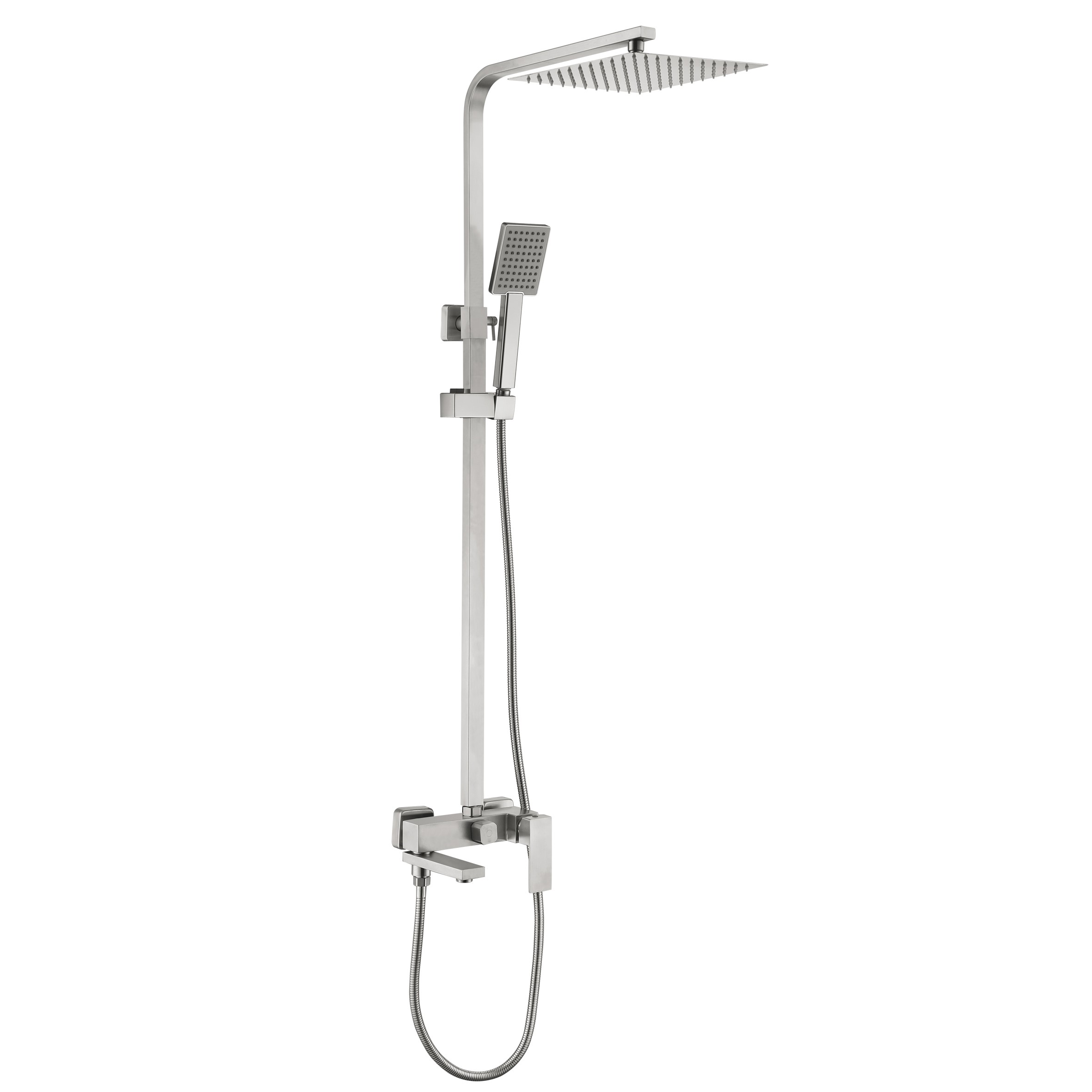 Душевая система универсальная на три потребителя (с изливом) Lidz Helix 1030 Nickel (k35) (LDHEL1030NKS49182)