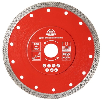 Диск алмазний Vitals Master Ceramic 180 х 1,8 х 25,4/22,2 х 10 мм
