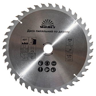 Диск пиляльний Vitals по дереву 300 х 30/25,4 ATB 40
