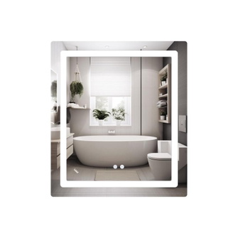 Дзеркало Lidz Kubis (KU2) 700 х 800 з LED-підсвічуванням Touch, з антизапотіванням, димером, рег. яскравості (LD78LF904708048447)