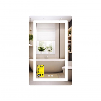 Дзеркало Lidz Kubis (KU2) 500 х 800 з LED-підсвічуванням Touch, з антизапотіванням, димером, рег. яскравості (LD78LF936508048448)